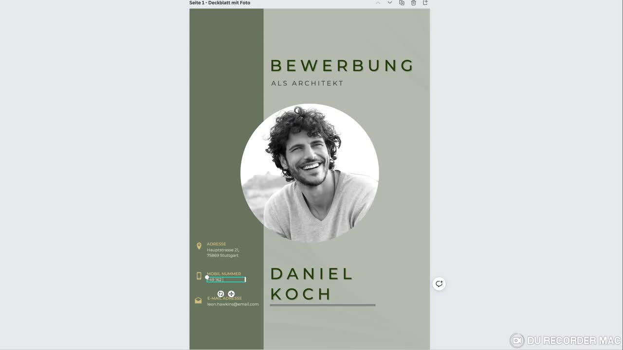 Plantilla de aplicación azul | Profesional | Plantilla Canva | CV moderno | alemán | Descarga digital | Diseño de CV | Trabajo y formación video poster